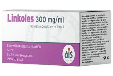 LINKOLES ampül 2 ml 600 mg 50 ampül kutu görseli