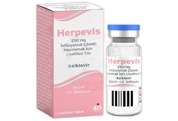HERPEVIS 250 mg INFUZYOLUK çözelti hazırlamak için liyofilize toz (5 flakon) kutu görseli