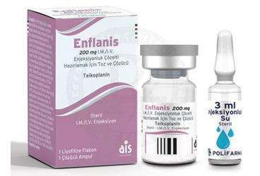 ENFLANIS 200 mg IM/IV enjeksiyonluk çözelti hazırlamak için toz ve çözücü (1 flakon+1 çözücü ampül) kutu görseli