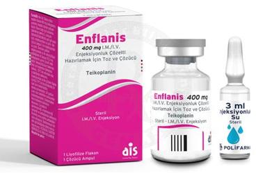 ENFLANIS 400 mg IM/IV enjeksiyonluk çözelti hazırlamak için toz ve çözücü (1 flakon+1 çözücü ampül) kutu görseli