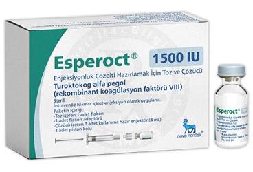 ESPEROCT 1500 IU enjeksiyonluk çözelti hazırlamak için toz ve çözücü (1 flakon) kutu görseli