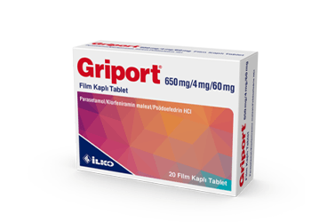 GRIPORT 20 film kaplı tablet kutu görseli