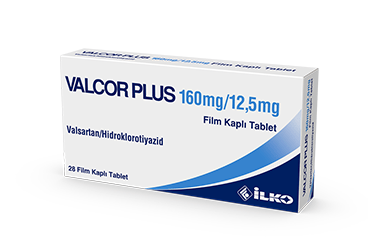 VALCOR PLUS 160/12.5 mg 28 film kaplı tablet kutu görseli