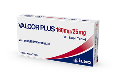 VALCOR PLUS 160/25 mg 28 film kaplı TABET kutu görseli