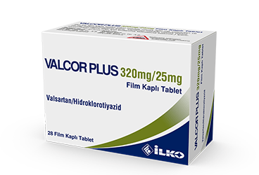 VALCOR PLUS 320/25 mg 28 film kaplı tablet kutu görseli