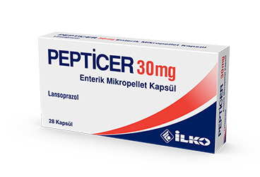PEPTICER 30 mg 28 enterik mikropellet kapsül kutu görseli