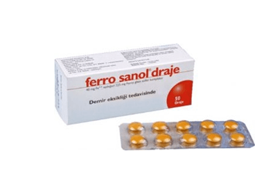 FERRO SANOL 225 mg 50 draje {Melusin} kutu görseli