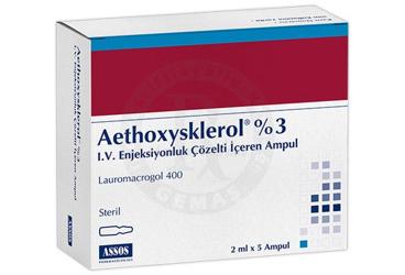 AETHOXYSKLEROL % 3 60 mg 2 ml 5 ampül kutu görseli