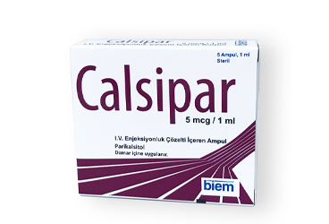 CALSIPAR 5 mcg/ml enjeksiyonluk çözelti içeren ampül (5 ampül) kutu görseli