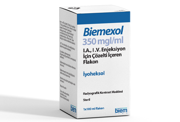 BIEMEXOL 350 MGI/ml IA. IV. intratekal enjeksiyon için çözelti içeren 100 ml 1 flakon kutu görseli
