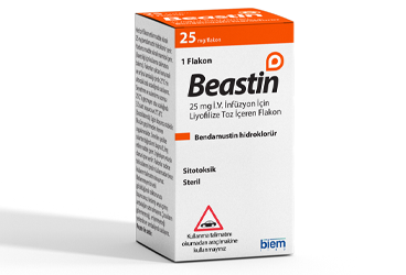 BEASTIN 25 mg IV infüzyon için liyofilize toz içeren flakon kutu görseli