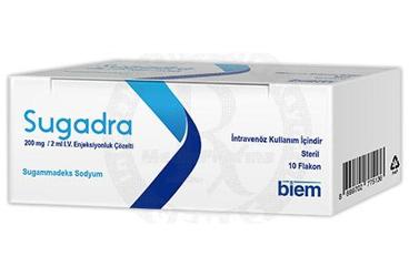 SUGADRA 200 mg/2 ml IV enjeksiyonluk çözelti (10 flakon) kutu görseli