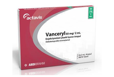 VANCERYL 50 mg/2 ml enjeksiyonluk çözelti içeren 6 ampül kutu görseli