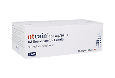 NTCAIN 100 mg/10ml IM ampül(50 ampül) kutu görseli