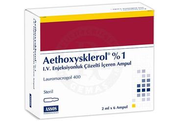 AETHOXYSKLEROL % 1 I.V enjeksiyonluk çözelti içeren ampül ( 2 ml X 6 ampül ) kutu görseli