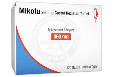 MIKOTU 360 mg gastro rezistan tablet (120 tablet) kutu görseli