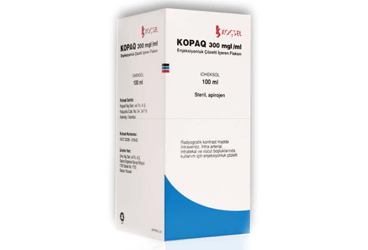 KOPAQ 300 mg/ml 100 ml enjeksiyonluk çözelti içeren flakon kutu görseli