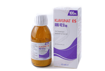 KLAVUNAT ES 600/42.9 mg oral süspansiyon için kuru toz 150 ml kutu görseli