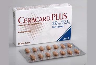 CERACARD PLUS 160 /12.5 mg 28 film kaplı tablet kutu görseli
