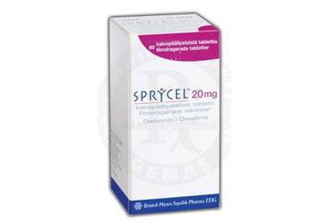 SPRYCEL 20 mg 60 film kaplı tablet kutu görseli