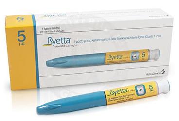 BYETTA 5 µG/20 µL SC kullanıma hazır dolu enj. kalemi içinde çözelti {Bristol} kutu görseli