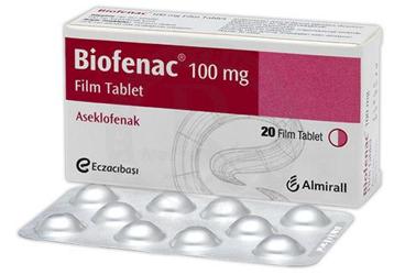 BIOFENAC 100 mg 20 film tablet {Biomeks} kutu görseli
