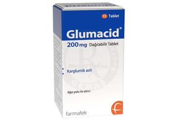 GLUMACID 200 mg dağılabilir tablet (15 tablet) kutu görseli