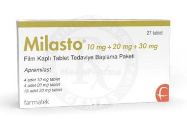 MILASTO 10 mg + 20 mg + 30 mg film kaplı tablet tedaviye baslama paketi (4+4+19) kutu görseli