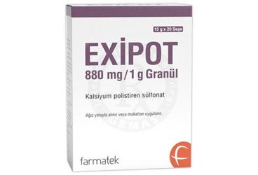 EXIPOT 880 mg/1 G granül (20 saşe) kutu görseli