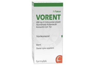 VORENT 200 mg IV infüzyonluk çözelti hazırlamada kullanılacak konsantre için toz (1flakon) kutu görseli