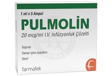 PULMOLIN 20 mcg/ml IV INFÜZYONLUK çözelti (5 ampül) kutu görseli