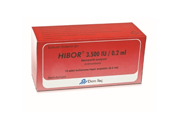 HIBOR 3500 IU/0.2 ml kullanıma hazır 10 enjektör kutu görseli