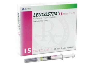 LEUCOSTIM 15 MIU SC/IV inf. çöz. 5 flakon kutu görseli