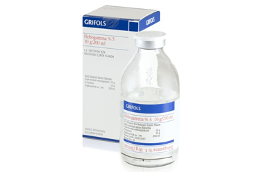 FLEBOGAMMA % 5 DIF 10 G/200 ml infüzyon için solüsyon içeren 1 flakon kutu görseli