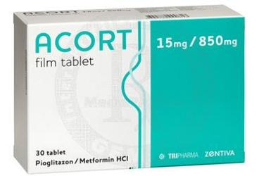 ACORT 15/850 mg 30 film tablet kutu görseli