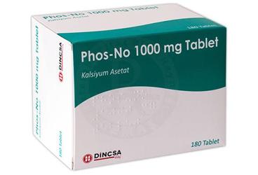 PHOS-NO 1000 mg 180 tablet kutu görseli