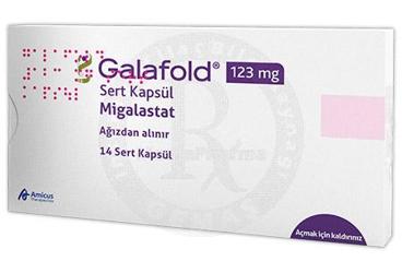 GALAFOLD 123 mg sert kapsül (14 adet) kutu görseli