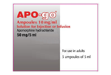 APO-GO 50mg/5 ml enj. veya inf. çözelti içeren ampül (5 ampül) kutu görseli