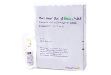 MARCAINE SPINAL HEAVY %0.5 enj. solüsyon içeren 4 ml 5 ampül kutu görseli