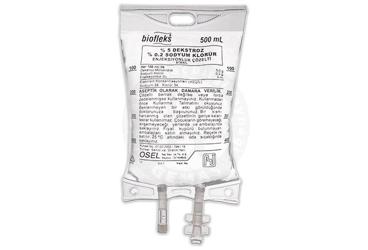 BIOFLEKS %5 DEKSTROZ %0.2 Sodyum Klorür 500 ml solüsyon (pvc torba) setsiz kutu görseli