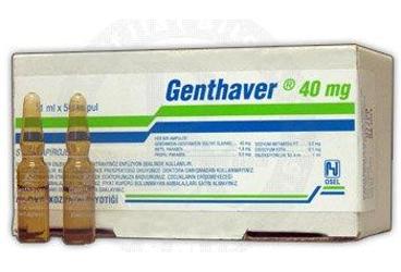GENTHAVER 40 mg 1mlx50 ampül kutu görseli