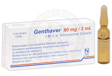GENTHAVER 80 mg 1 ampül kutu görseli