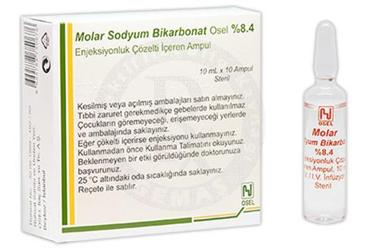 MOLAR SODYUM BIKAR. 10 ml 10 ampül kutu görseli