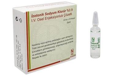 %0.9 Sodyum Klorür 10 ml 10 ampül kutu görseli