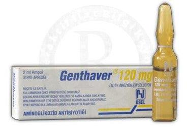 GENTHAVER 120 mg 2 ml X 1 ampül kutu görseli