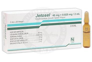 JETOSEL 2 ml 20 ampül kutu görseli