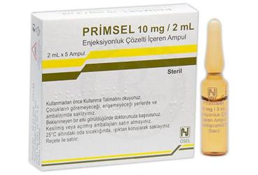 PRIMSEL 10 mg/2 ml 5 ampül kutu görseli