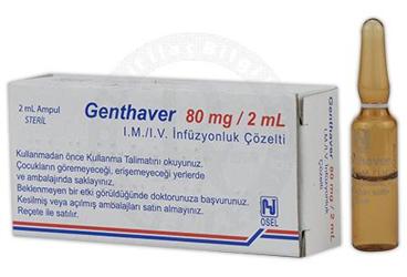 GENTHAVER 80 mg/ 2 ml IM / IV infüzyonluk çözelti (2ml X 1 ampül) kutu görseli