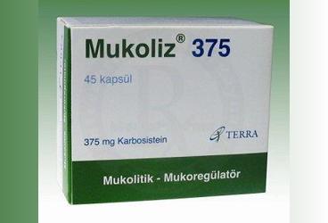 MUKOLIZ 375 mg 45 kapsül kutu görseli