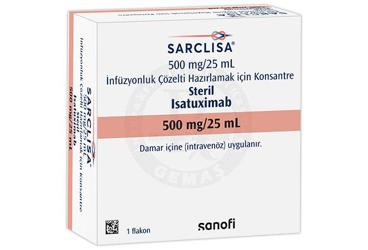 SARCLISA 500 mg / 25 ml infüzyonluk çözelti hazırlamak için konsantre kutu görseli